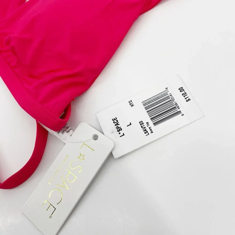 L*Space Avery Strappy Bikini Top in Hot Cherry Size Large NEW With Tags!